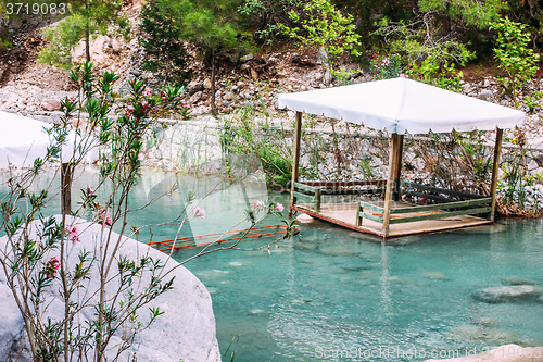 Image of Wooden gazebo on the river