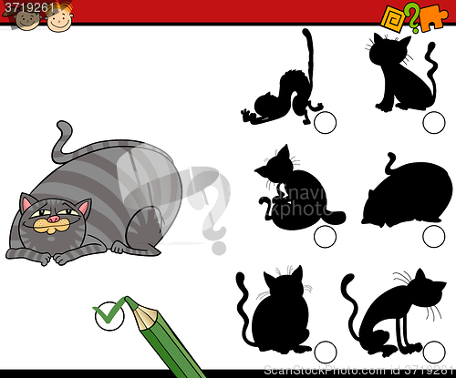 Image of shadows task cartoon with cats