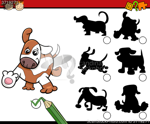 Image of shadows task cartoon with dogs