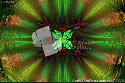 Image of Fractal images : beautiful patterns on a dark green background.