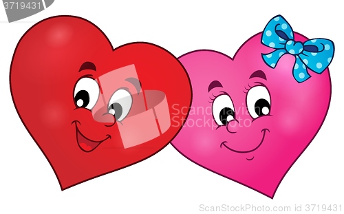 Image of Two overlapping stylized hearts theme 1