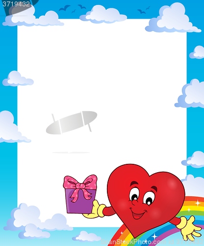 Image of Frame with stylized heart theme 3