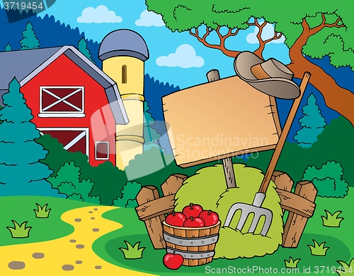 Image of Farm theme with sign
