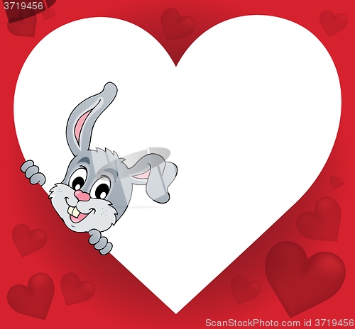 Image of Heart shape with lurking bunny theme 1