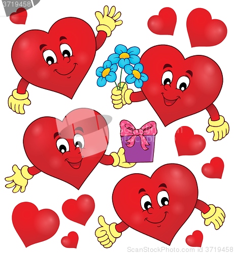 Image of Stylized hearts theme set 1
