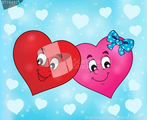 Image of Two overlapping stylized hearts theme 2