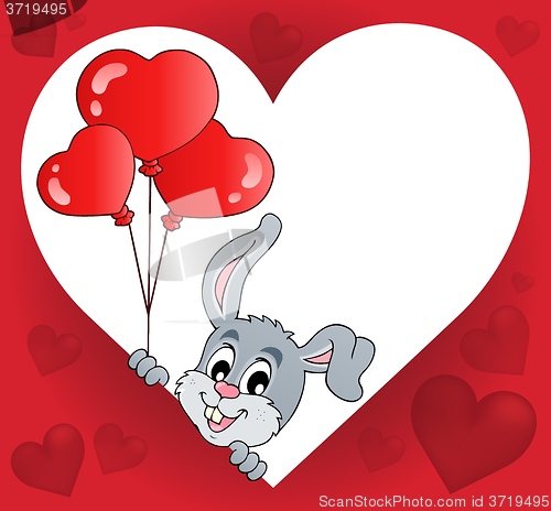 Image of Heart shape with lurking bunny theme 2