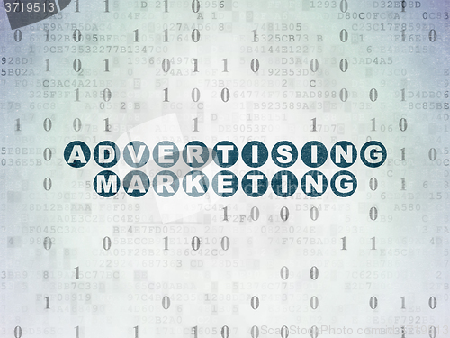 Image of Finance concept: Advertising Marketing on Digital Paper background