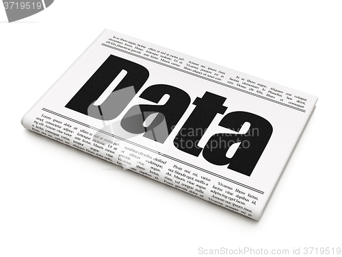 Image of Data concept: newspaper headline Data