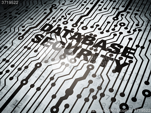 Image of Database concept: circuit board with Database Security