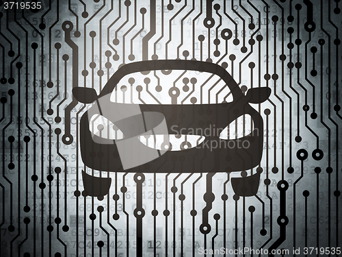 Image of Travel concept: circuit board with Car