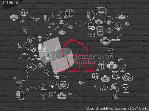 Image of Cloud networking concept: Cloud Network on wall background