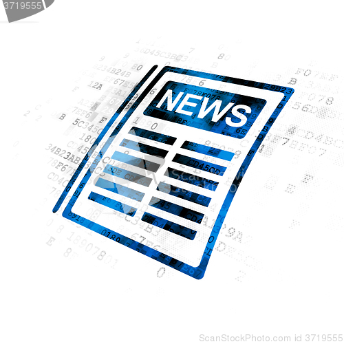 Image of News concept: Newspaper on Digital background