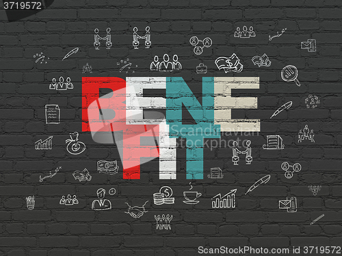Image of Business concept: Benefit on wall background