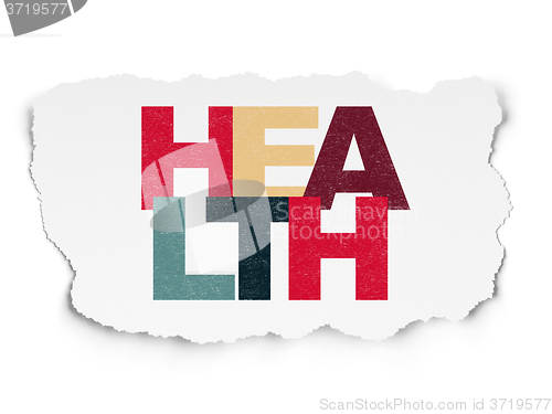 Image of Medicine concept: Health on Torn Paper background