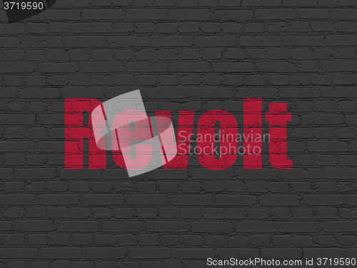 Image of Politics concept: Revolt on wall background