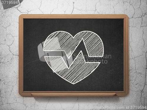 Image of Healthcare concept: Heart on chalkboard background