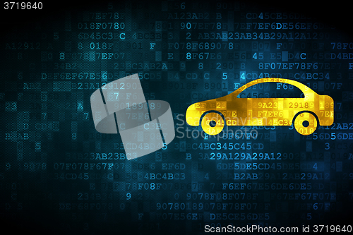 Image of Tourism concept: Car on digital background