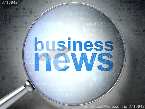 Image of News concept: Business News with optical glass