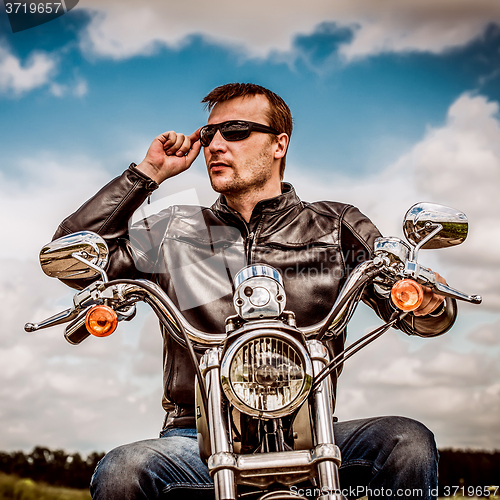 Image of Biker on a motorcycle