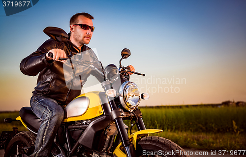 Image of Biker on a motorcycle