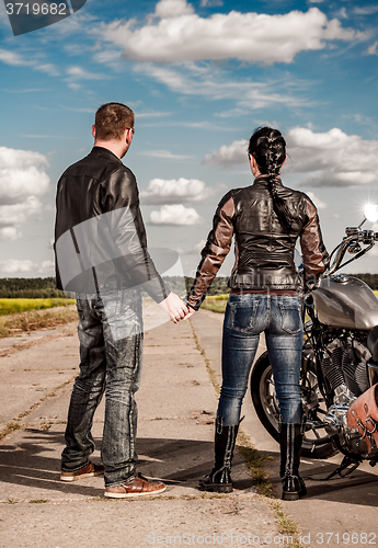 Image of Bikers couple