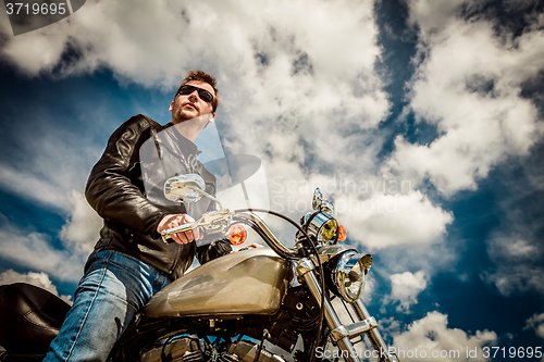 Image of Biker on a motorcycle