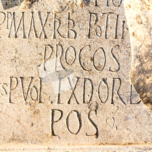 Image of tombstone in africa morocco graveyard marble and concrete