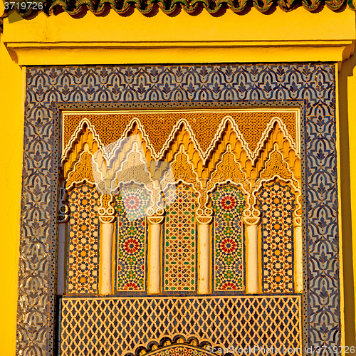 Image of old door in morocco africa ancien and wall ornate brown