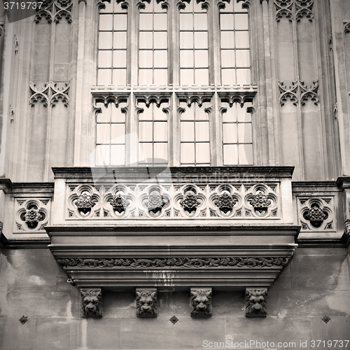 Image of old in london  historical    parliament glass  window    structu