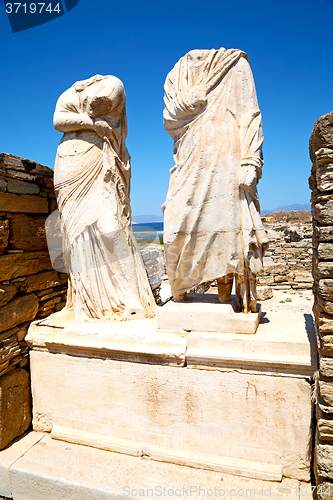 Image of archeology  in delos greece the  