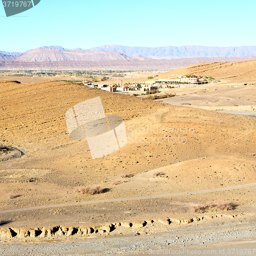 Image of brown construction   in    valley  morocco         africa the at