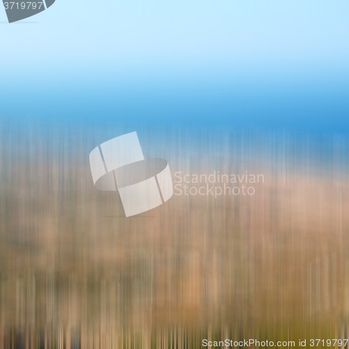 Image of in cyclades greece santorini europe the sky sea and village from