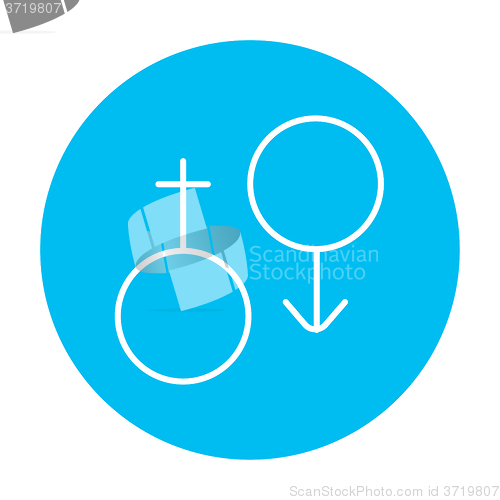Image of Male and female symbol line icon.