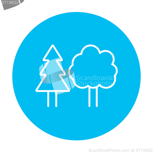 Image of Trees line icon.