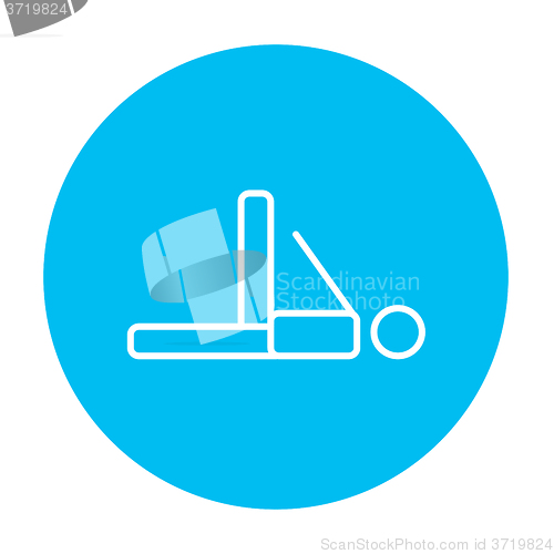 Image of Man making exercises line icon.
