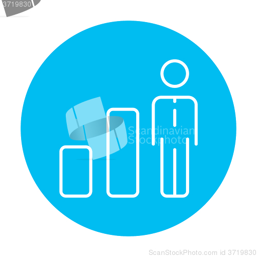 Image of Businessman and graph line icon.