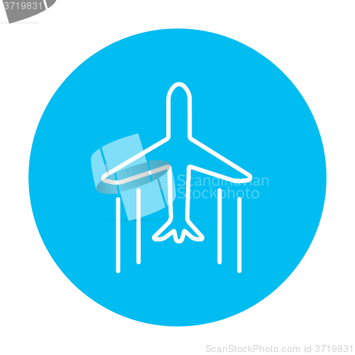 Image of Cargo plane line icon.