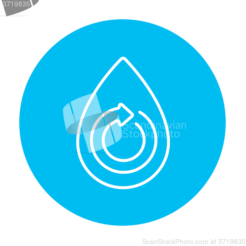 Image of Water drop with circular arrow line icon.