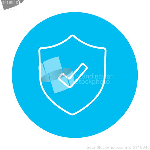 Image of Shield with check mark line icon.