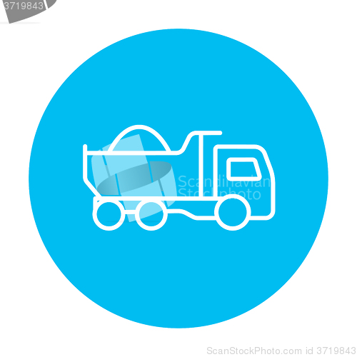 Image of Dump truck line icon.