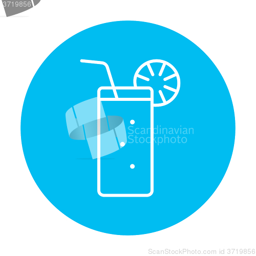 Image of Glass with drinking straw line icon.