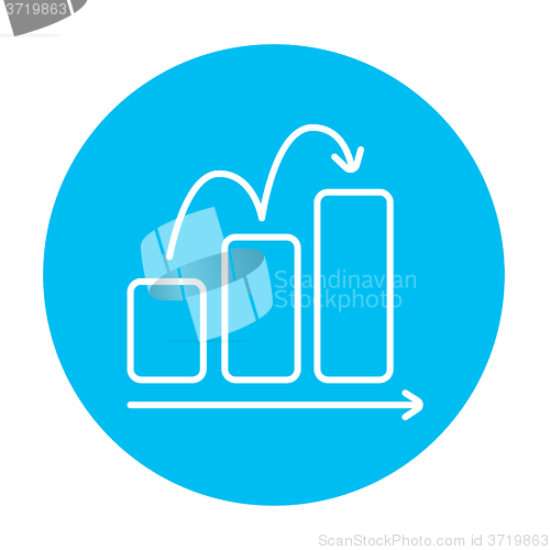 Image of Bar chart upward line icon.