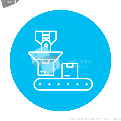 Image of Robotic packaging line icon.