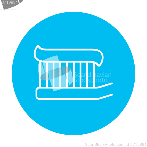 Image of Toothbrush with toothpaste line icon.