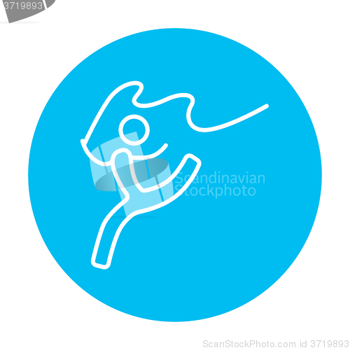 Image of Gymnast with tape line icon.