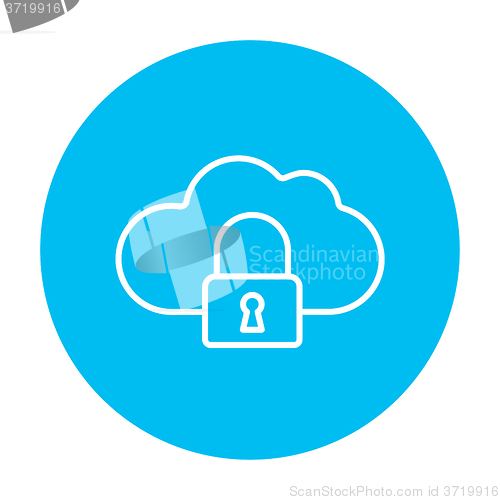 Image of Cloud computing security line icon.