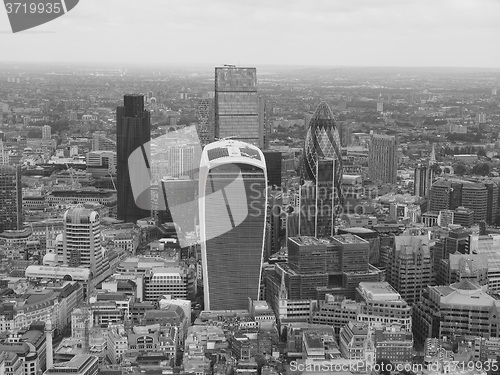 Image of Black and white Aerial view of London