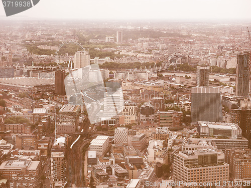 Image of Retro looking Aerial view of London