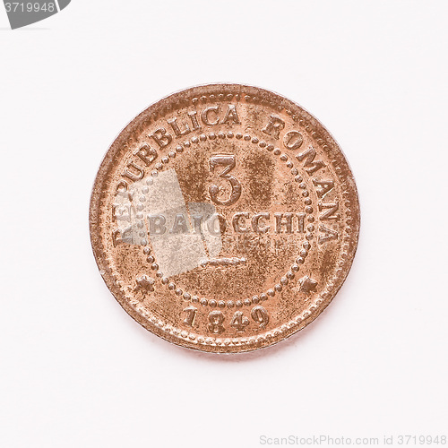 Image of  Old Italian coin 3 baiocchi vintage